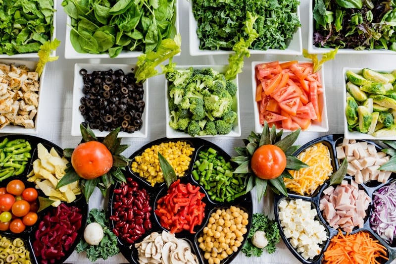 Healthy food bowl representing a balanced diet